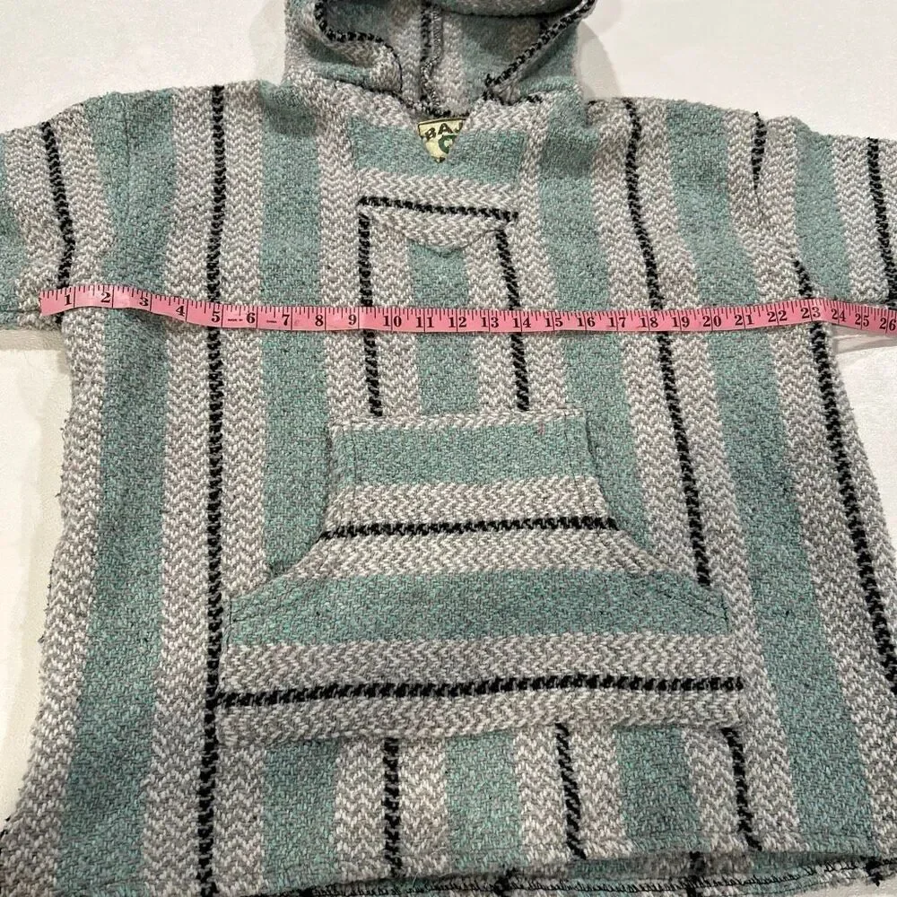 Baja Joe Striped Baja Hoodie Pullover XL Mint Gray Surf Skate